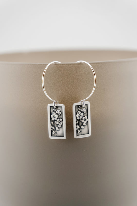 Earrings, Engraved Flowers 1 Earrings
