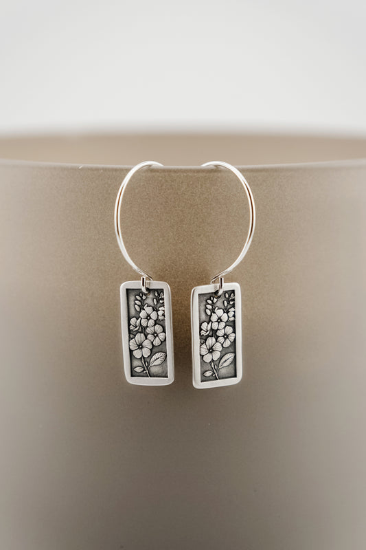 Earrings, Engraved Flowers 2 Earrings