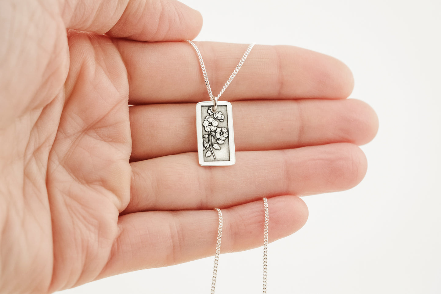 Necklace, Engraved Flowers 1 Necklace