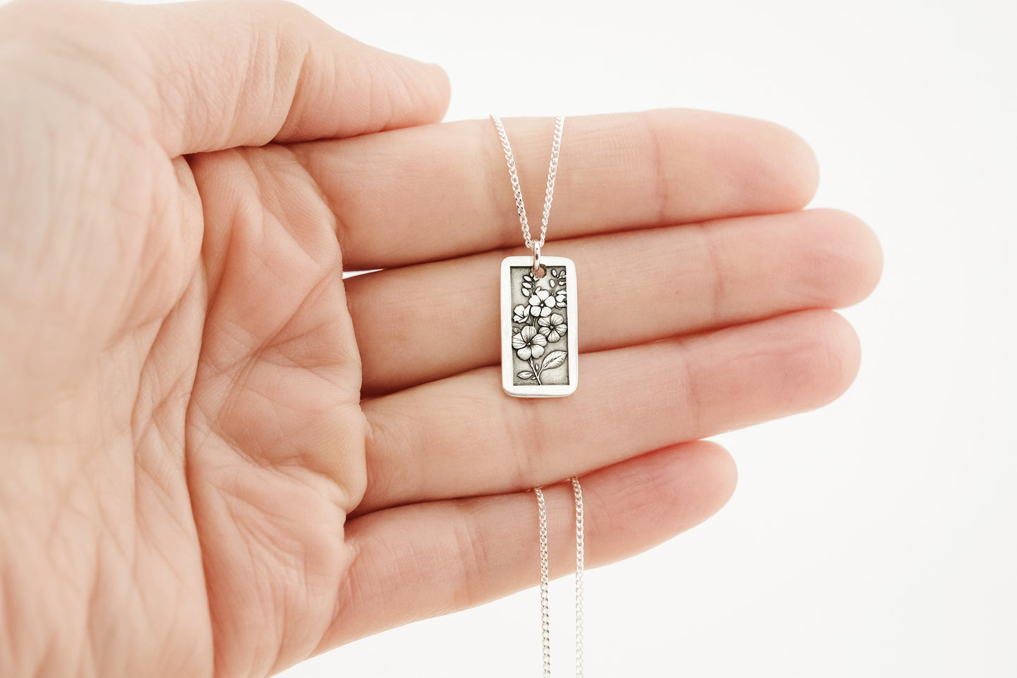 Necklace, Engraved Flowers 2 Necklace