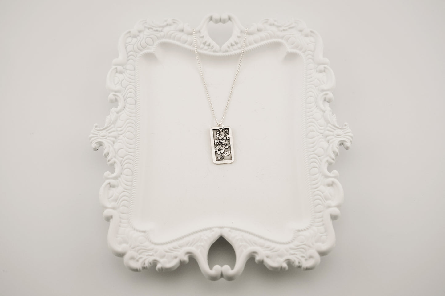 Necklace, Engraved Flowers 2 Necklace