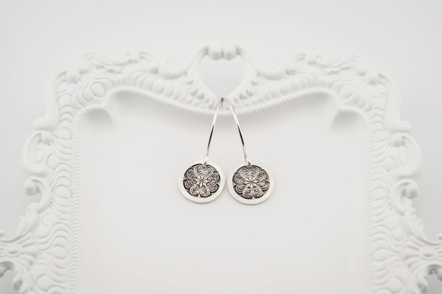 Earrings, Engraved Medallion 2 Earrings