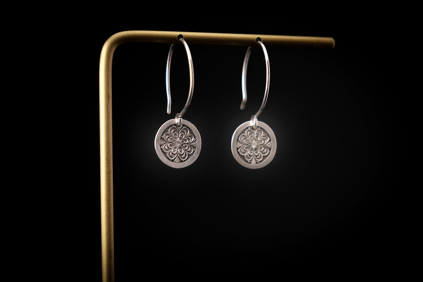 Earrings, Engraved Medallion 4 Earrings