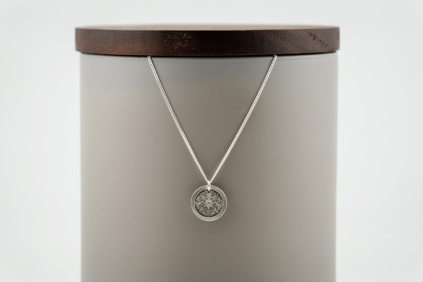 Necklace, Engraved Medallion Necklace