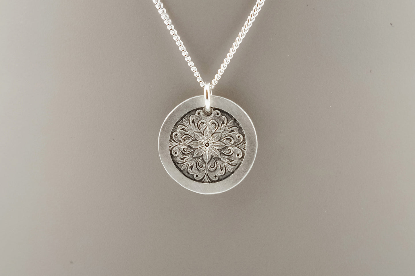 Necklace, Engraved Medallion Necklace