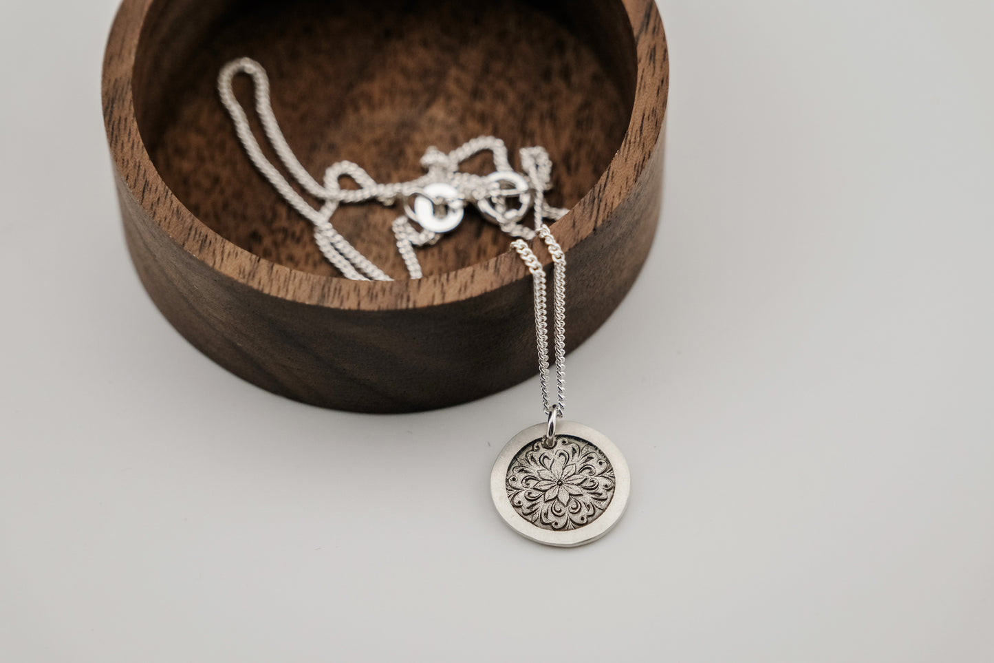 Necklace, Engraved Medallion Necklace