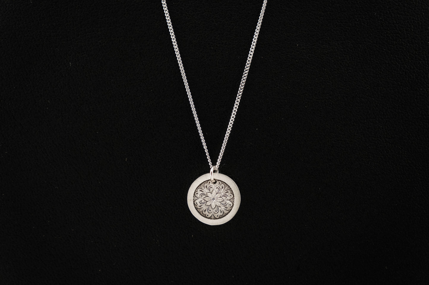 Necklace, Engraved Medallion Necklace