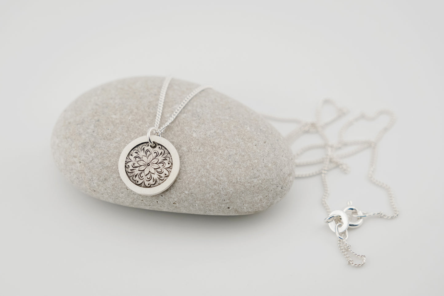 Necklace, Engraved Medallion Necklace