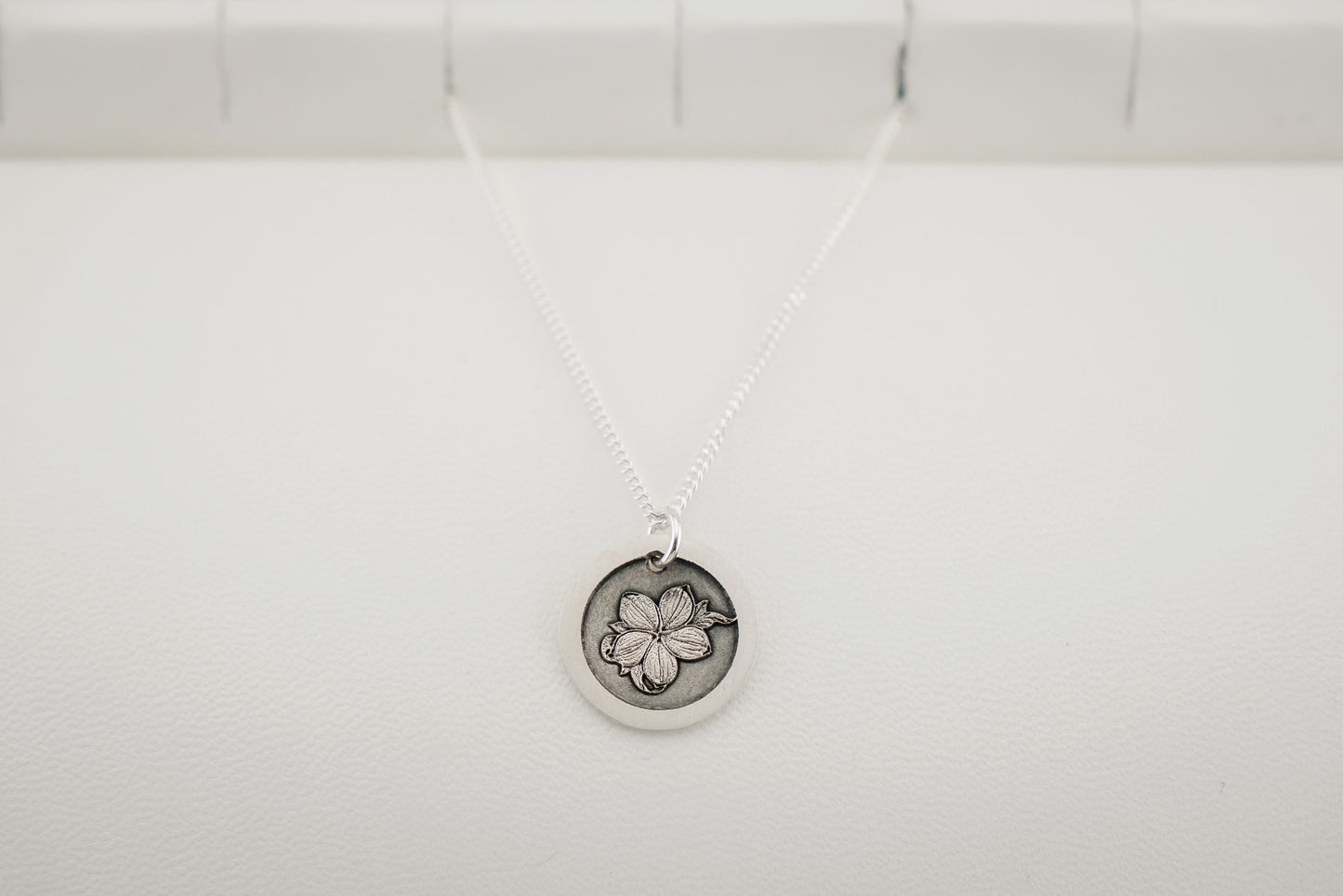 Necklace, Engraved Plumeria Necklace (round)