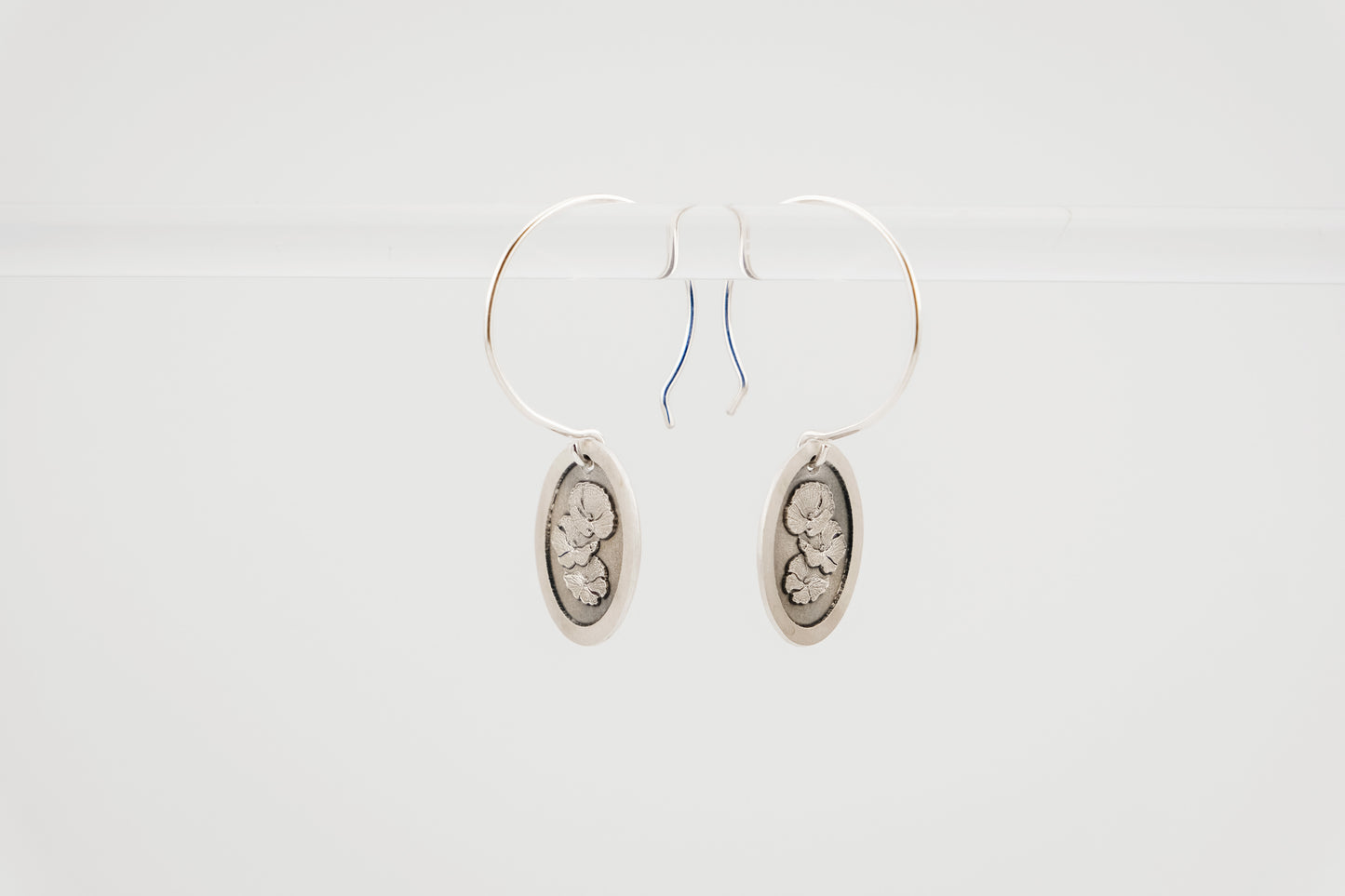 Earrings, Engraved Poppies Earrings