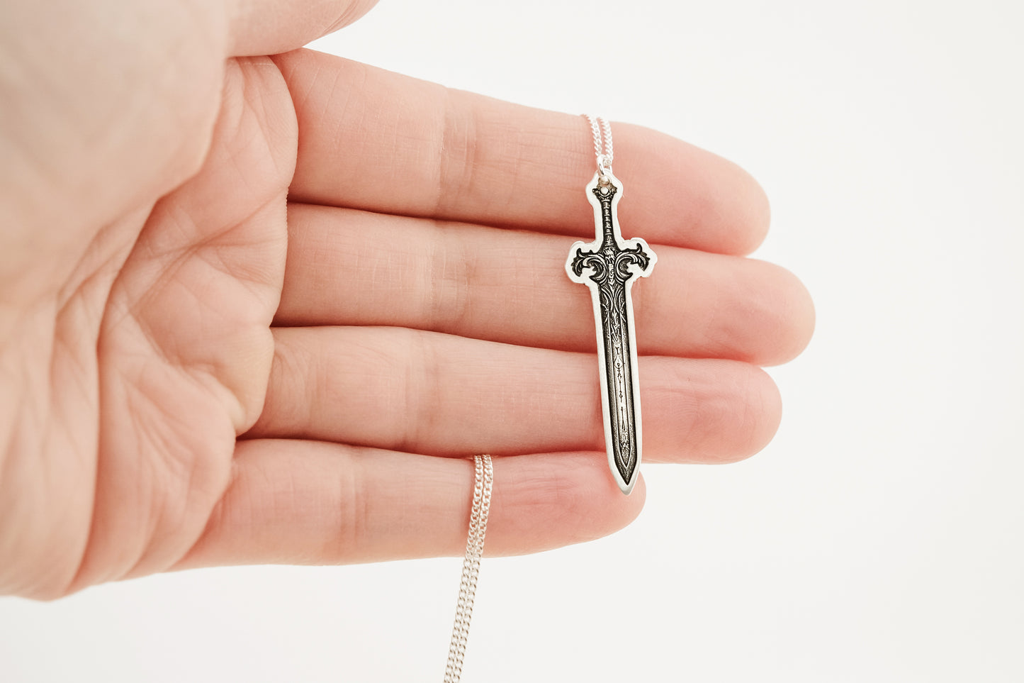 Necklace, Engraved Sword 1 Large Necklace