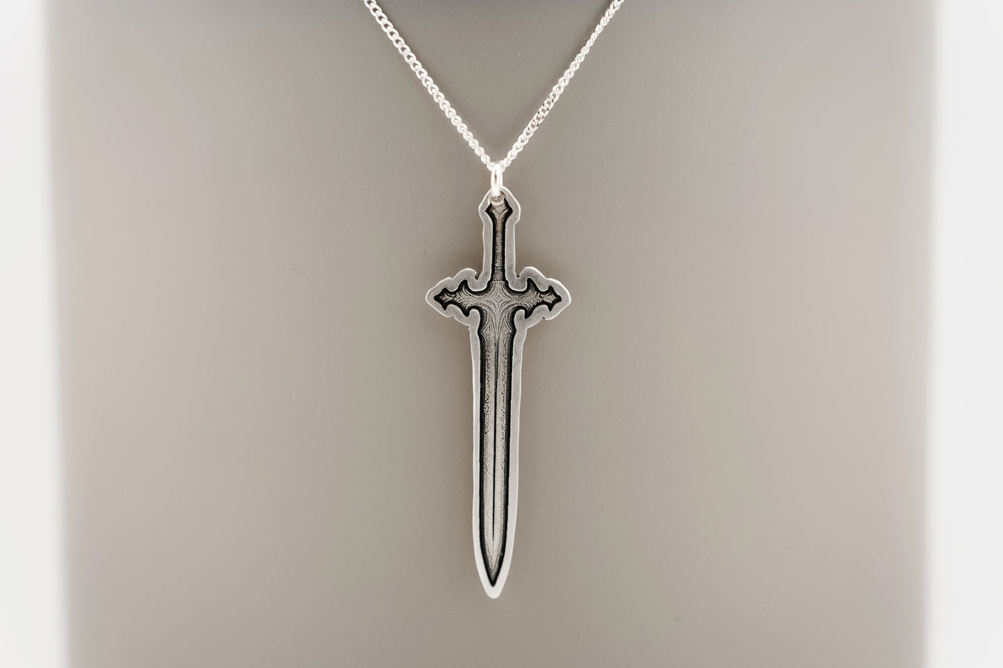 Necklace, Engraved Sword 2 Large Necklace