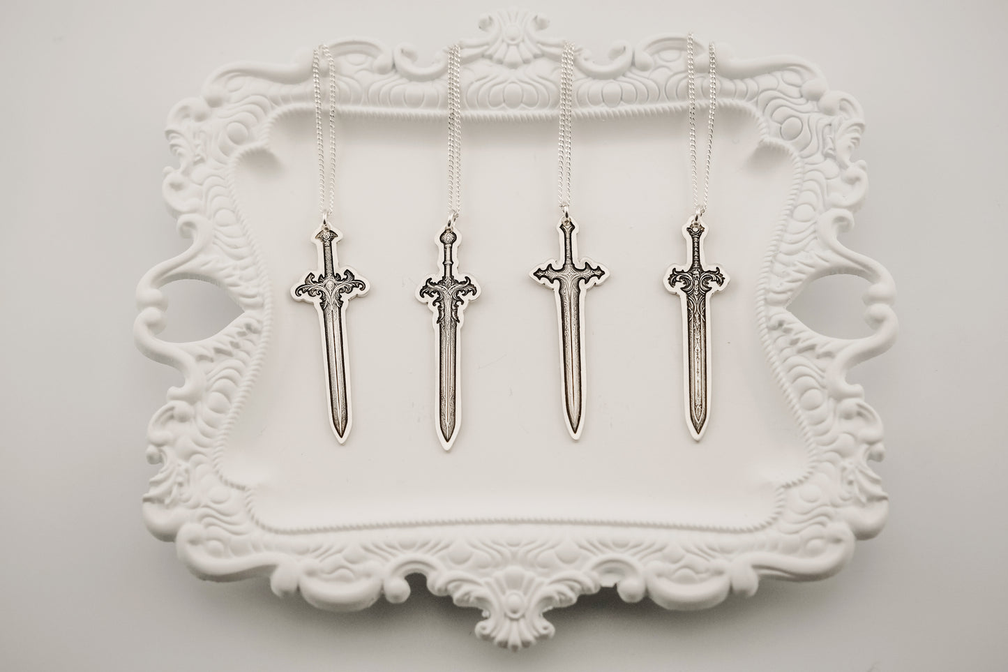 Necklace, Engraved Sword 2 Large Necklace