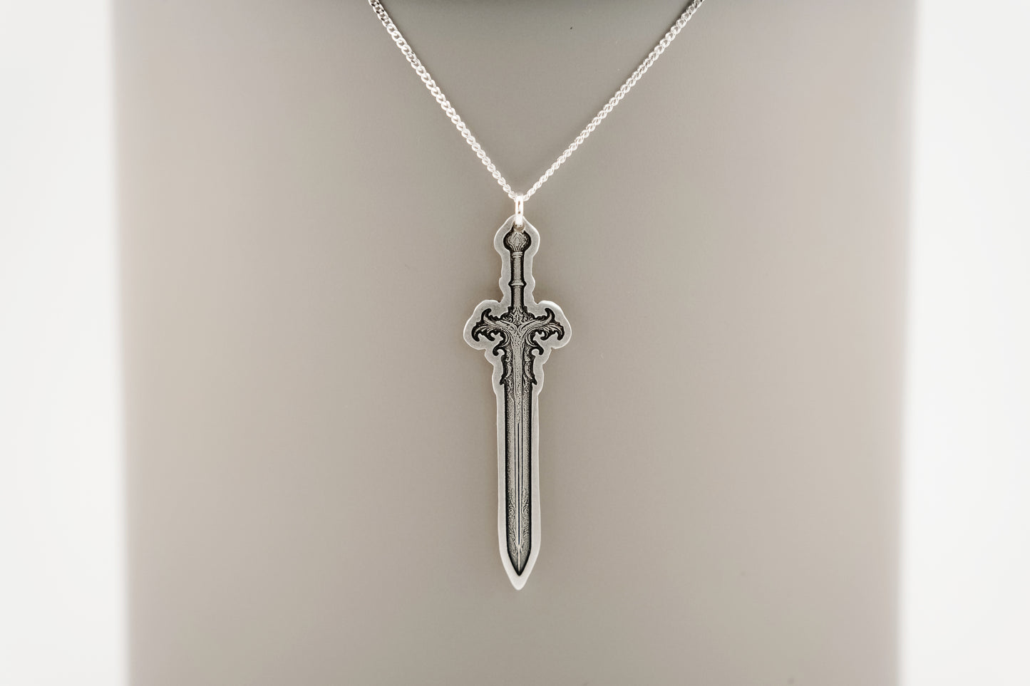 Necklace, Engraved Sword 3 Large Necklace