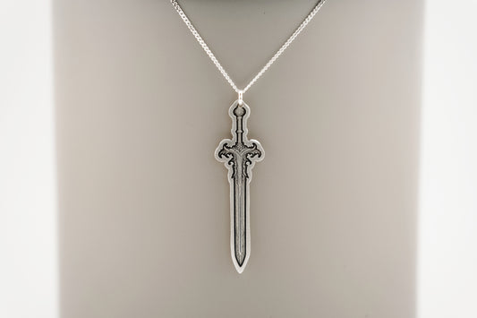 Necklace, Engraved Sword 3 Large Necklace