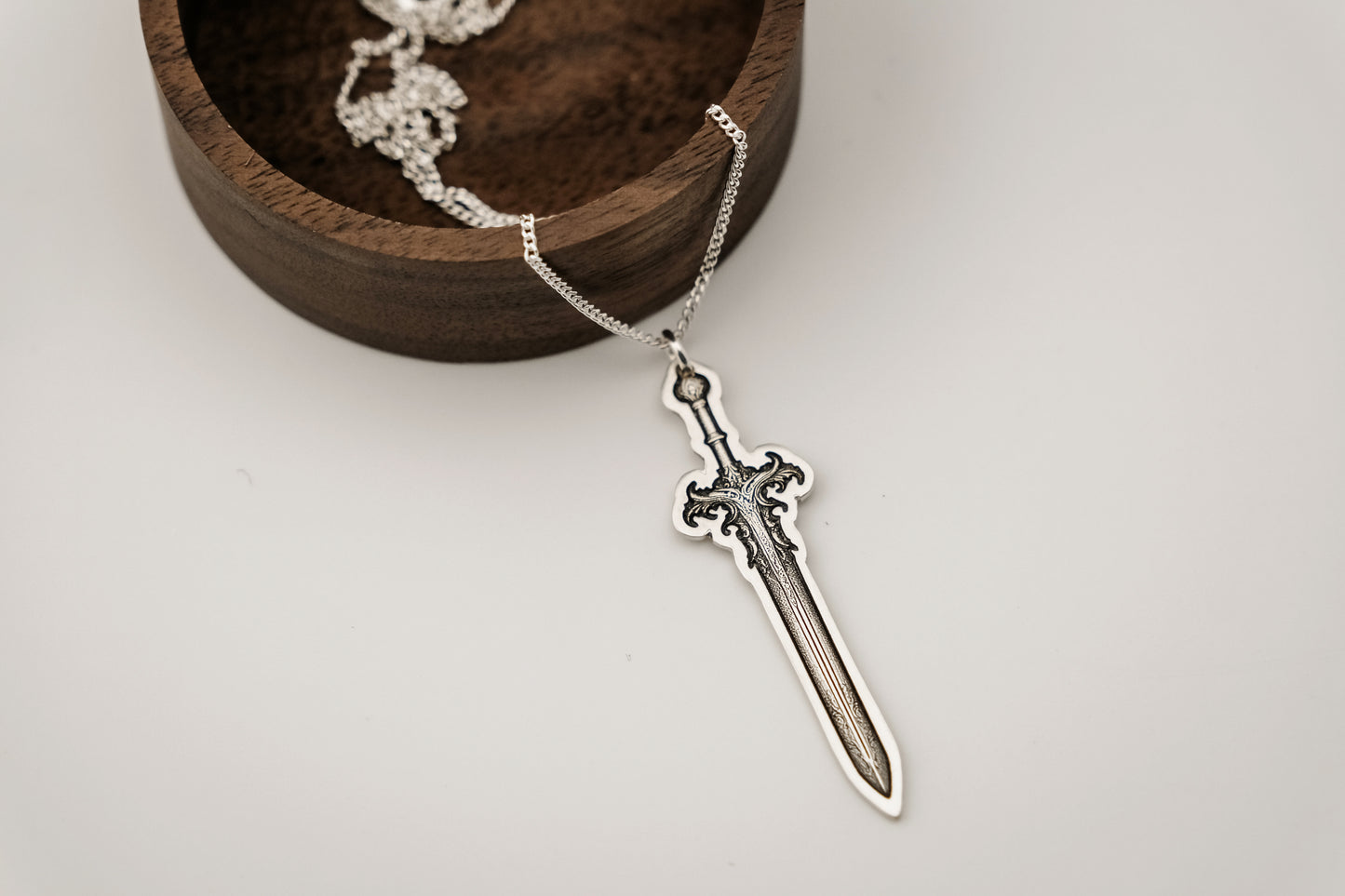 Necklace, Engraved Sword 3 Large Necklace