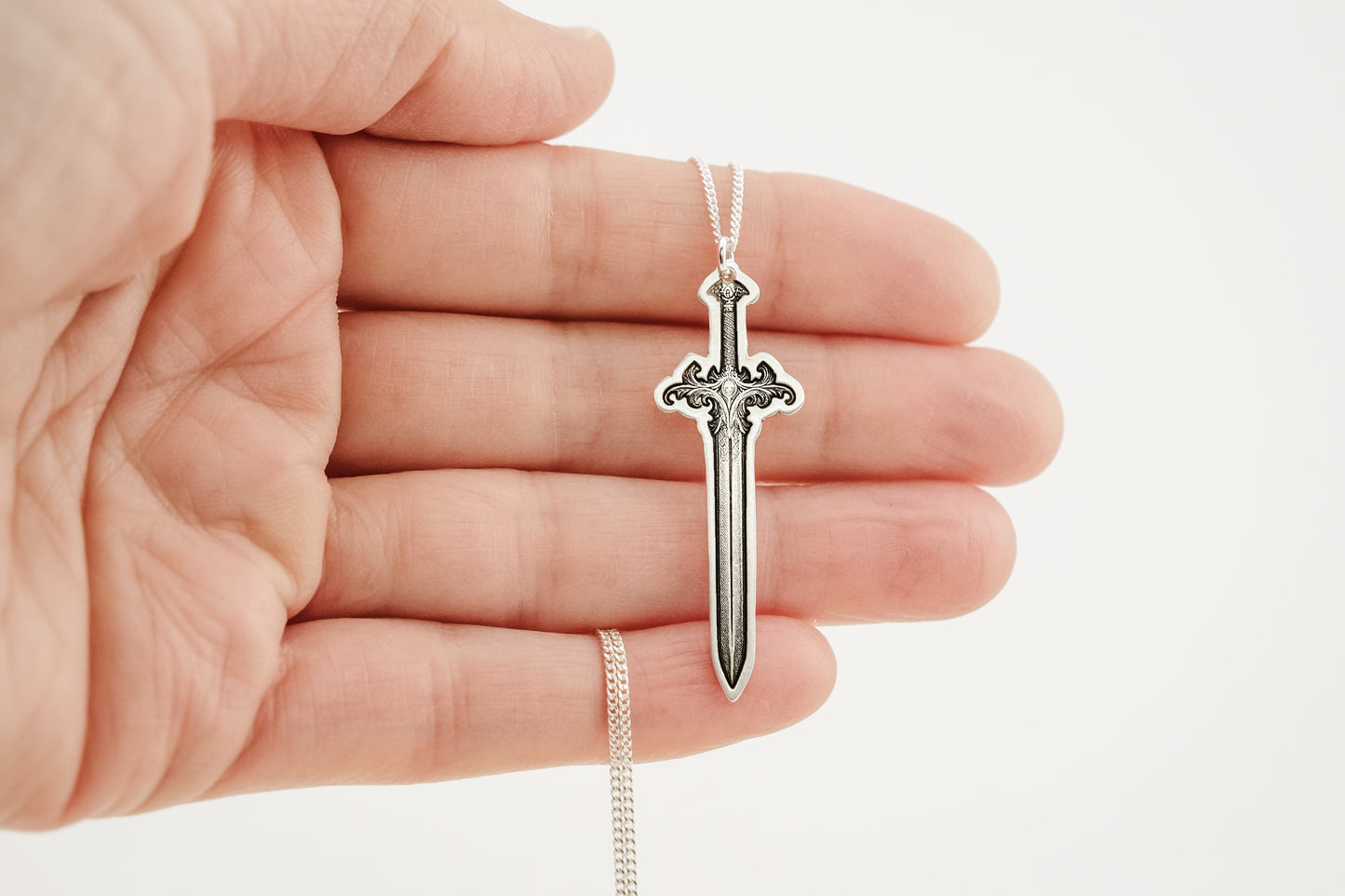 Necklace, Engraved Sword 4 Large Necklace