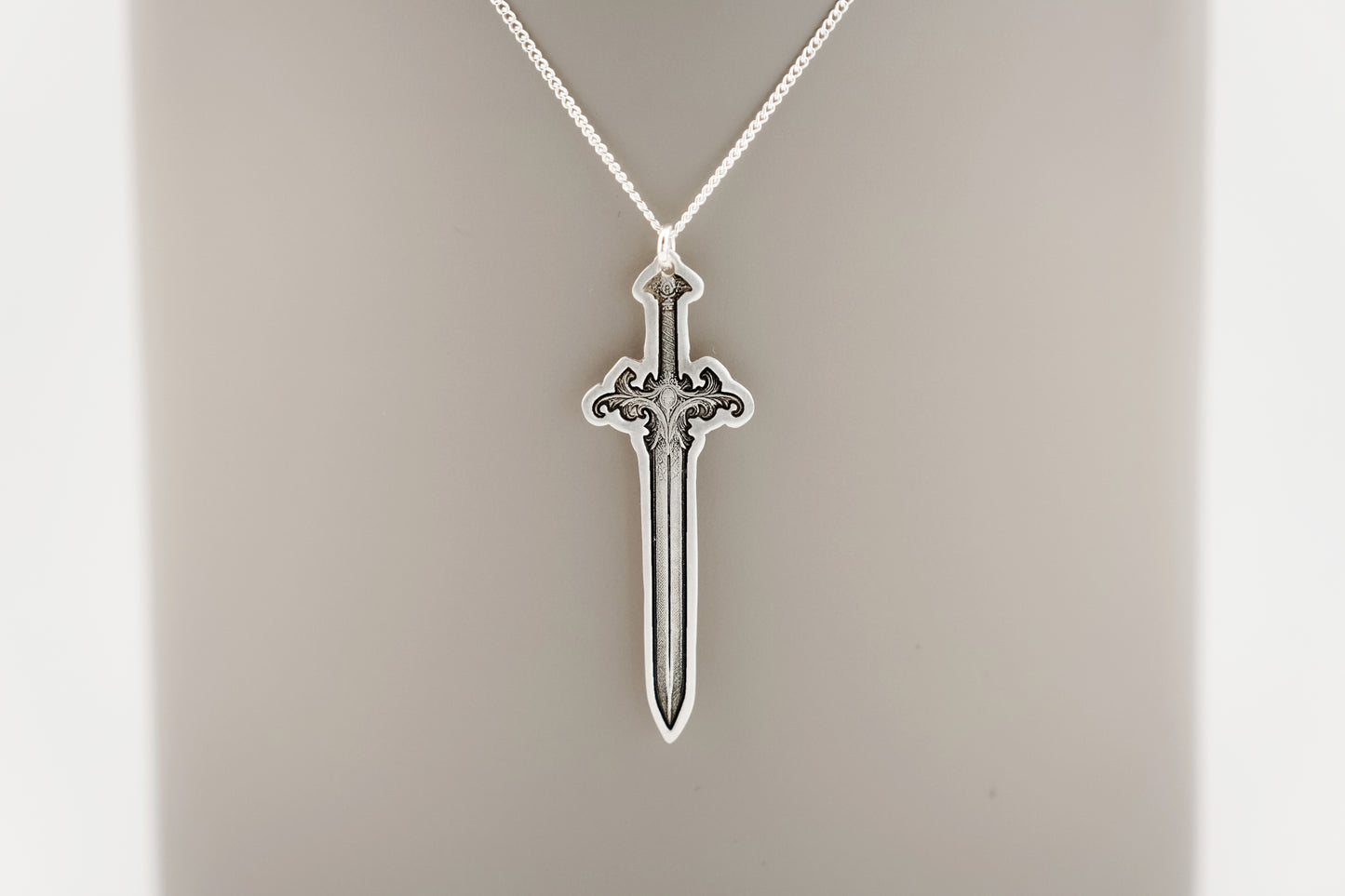 Necklace, Engraved Sword 4 Large Necklace