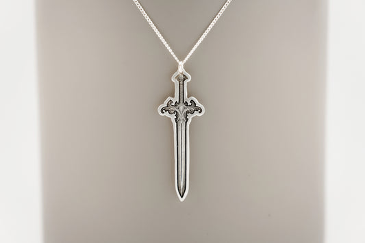 Necklace, Engraved Sword 4 Large Necklace