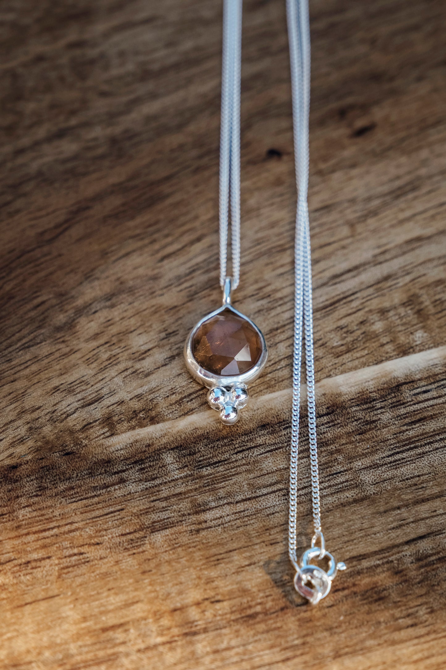 Necklace, Imperial Topaz Gemstone Pendant on Silver Chain