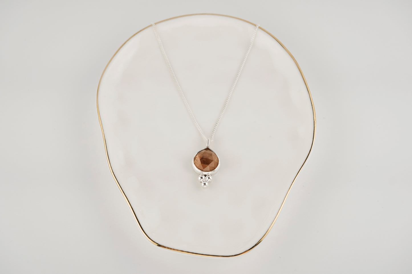 Necklace, Imperial Topaz Gemstone Pendant on Silver Chain