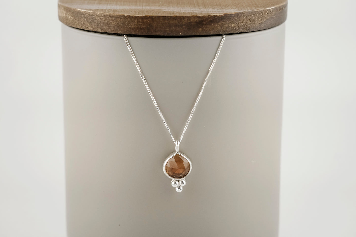 Necklace, Imperial Topaz Gemstone Pendant on Silver Chain