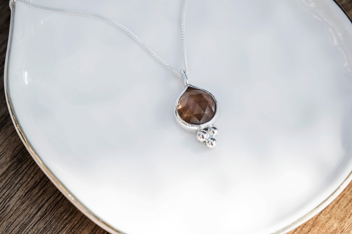 Necklace, Imperial Topaz Gemstone Pendant on Silver Chain