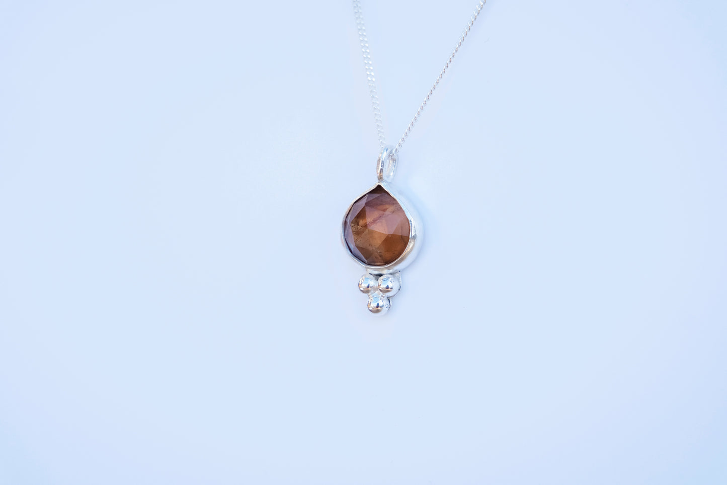 Necklace, Imperial Topaz Gemstone Pendant on Silver Chain