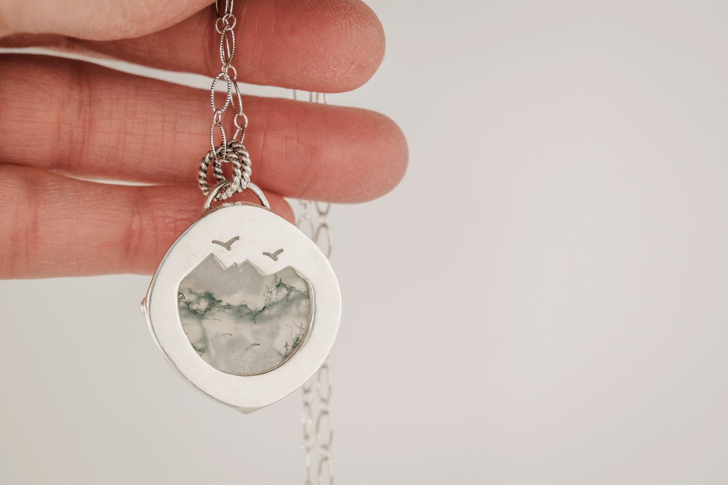 Necklace, Moss Agate Artisan Necklace