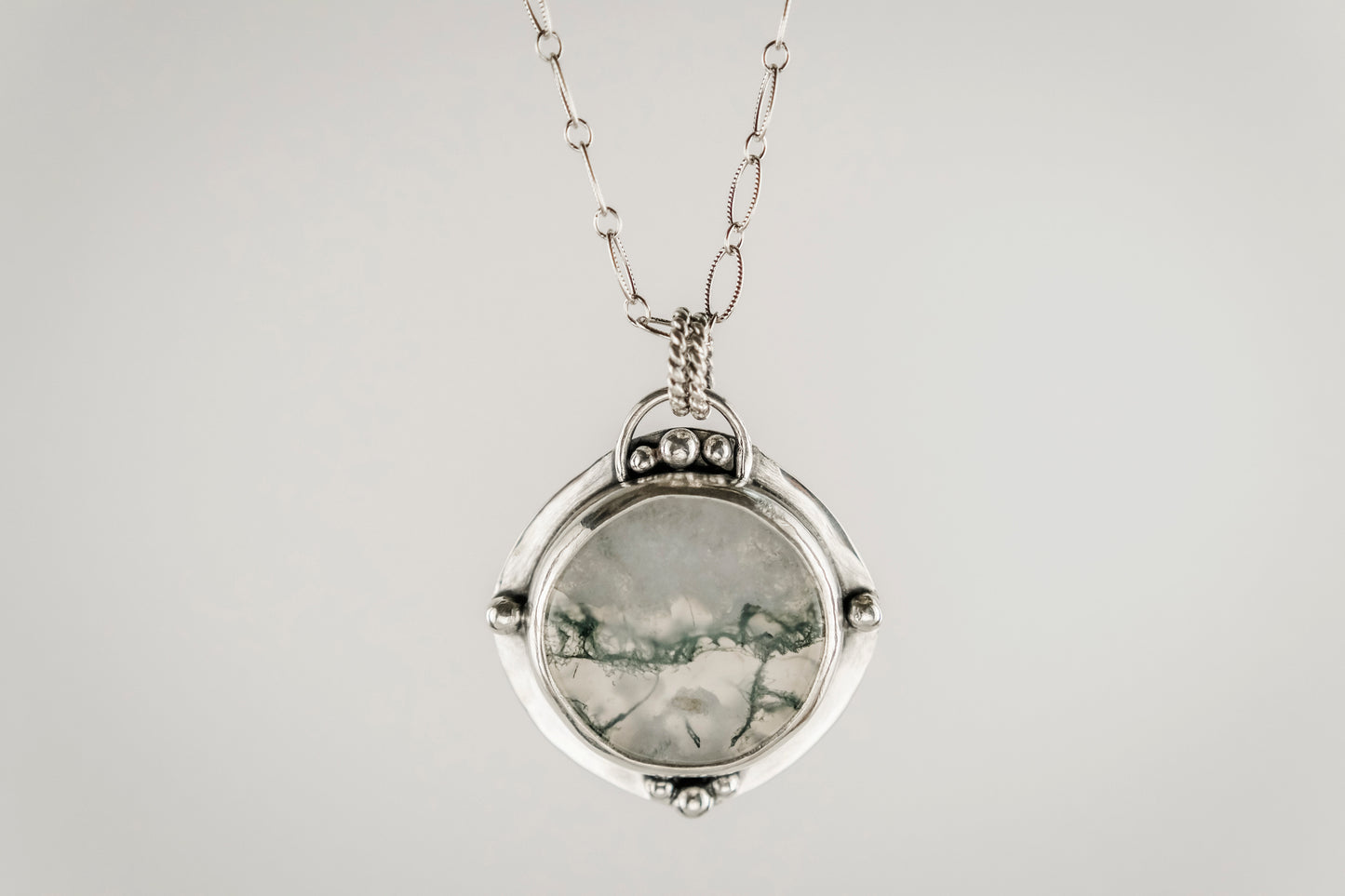 Necklace, Moss Agate Artisan Necklace