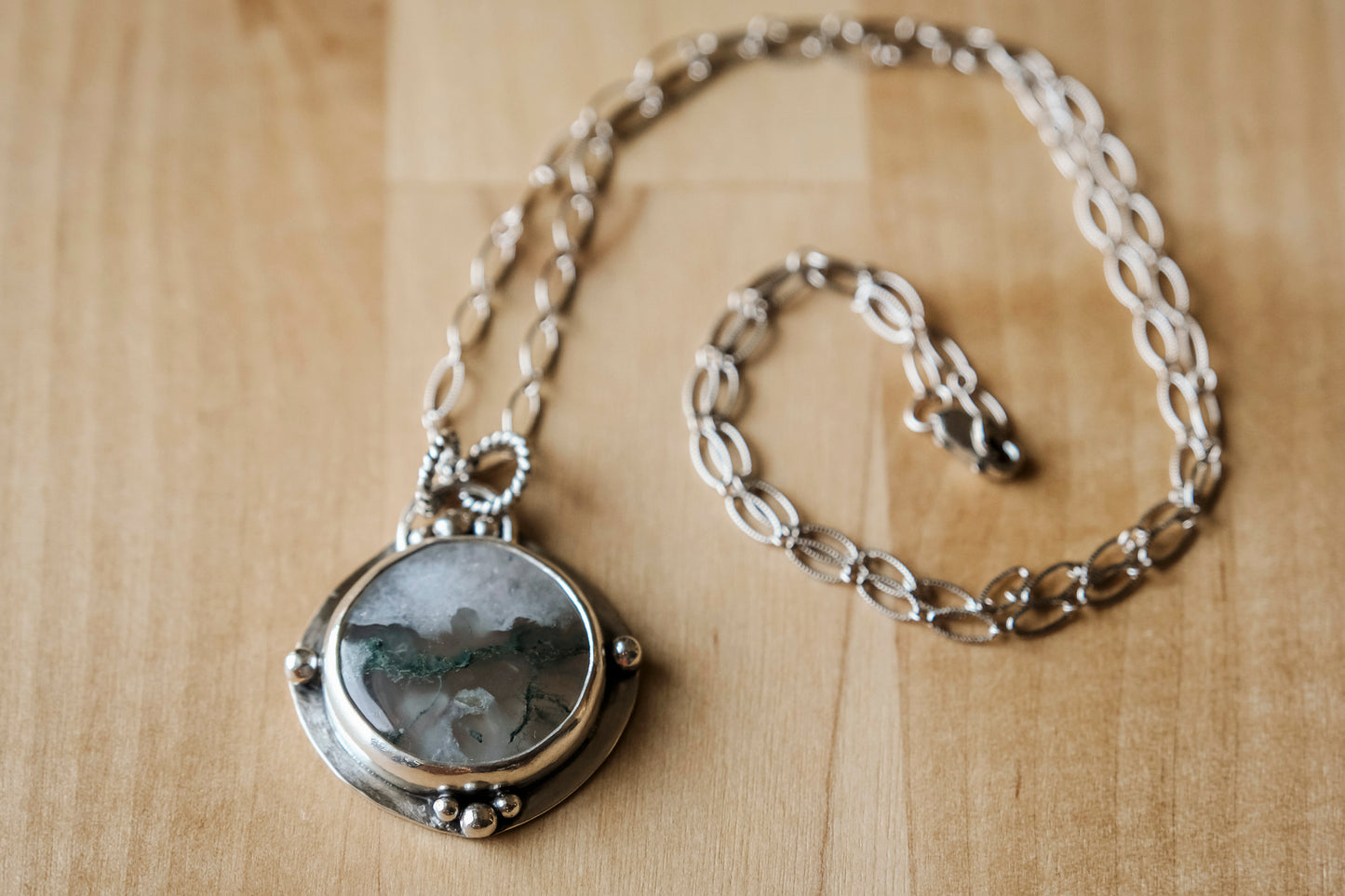 Necklace, Moss Agate Artisan Necklace