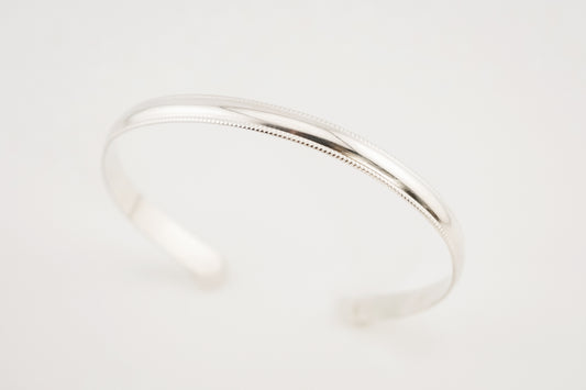 Bracelet, Sterling Silver Milgrain Detail Cuff