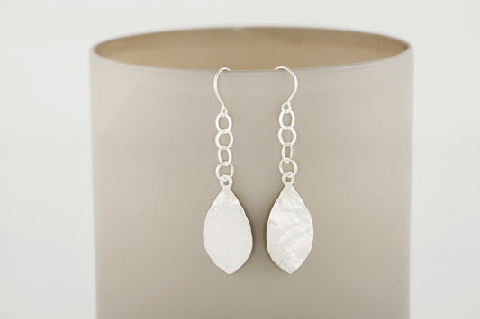 Earrings, Silver Raindrop Dangle Earrings