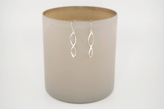 Earrings, Silver Spiral Dangle Earrings