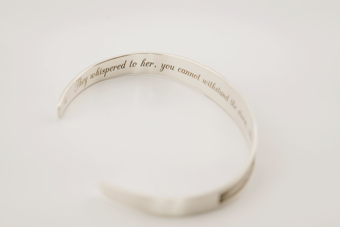 Bracelet, Sterling Engraved Cuff "I Am The Storm"