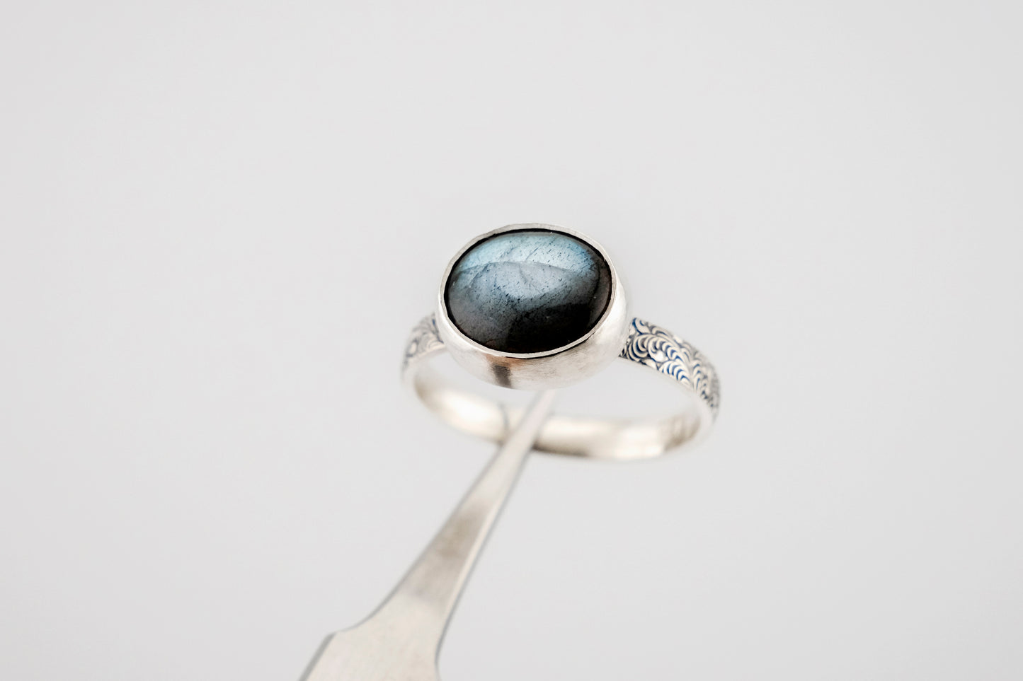 Gemstone Ring, Sterling Silver and Labradorite Cabochon