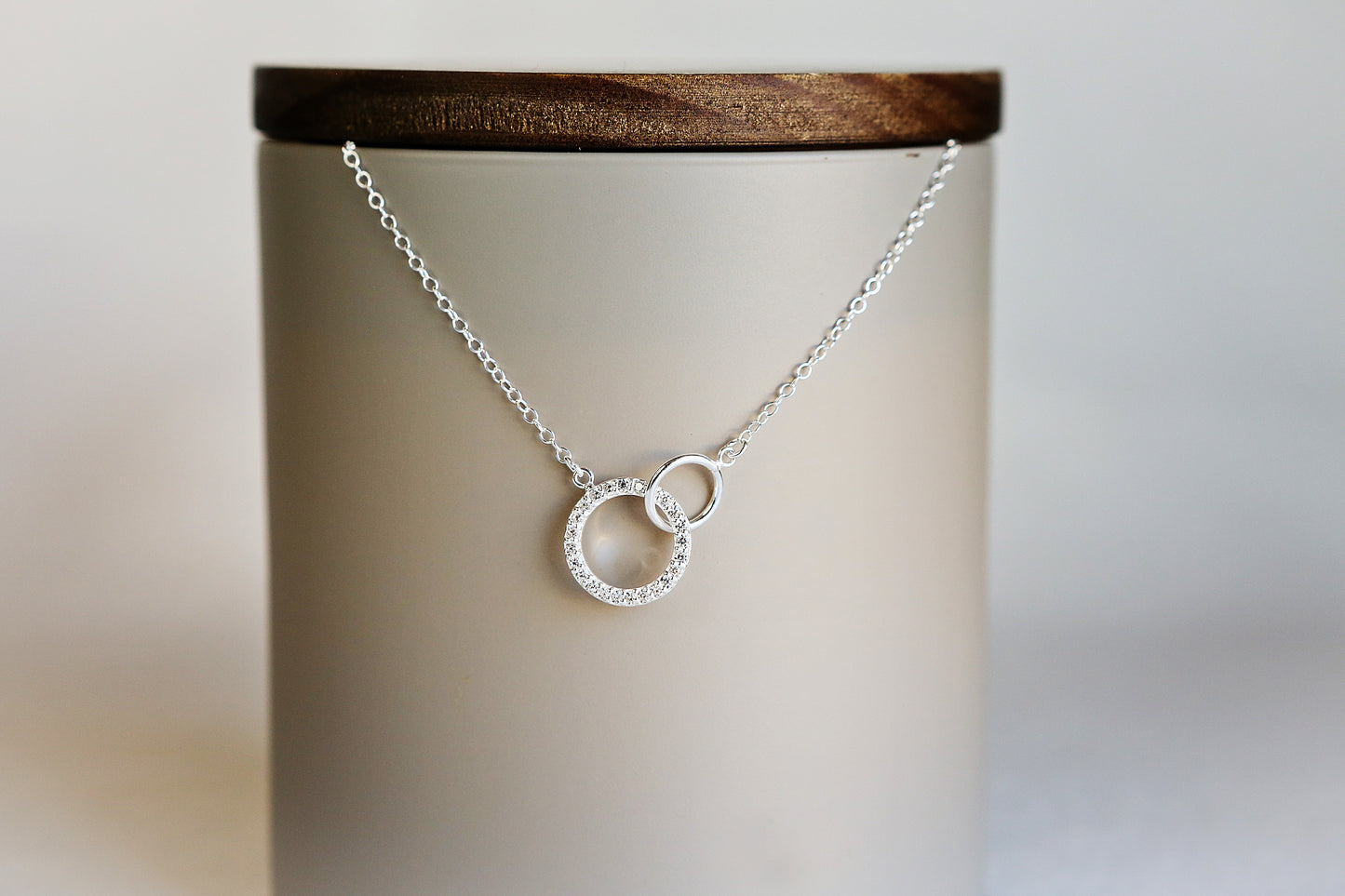 Necklace, Silver and Cubic Zirconia Infinity