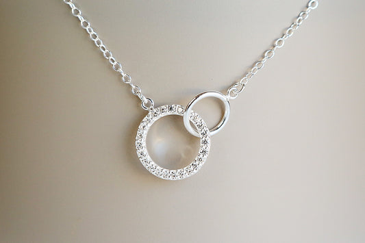 Necklace, Silver and Cubic Zirconia Infinity