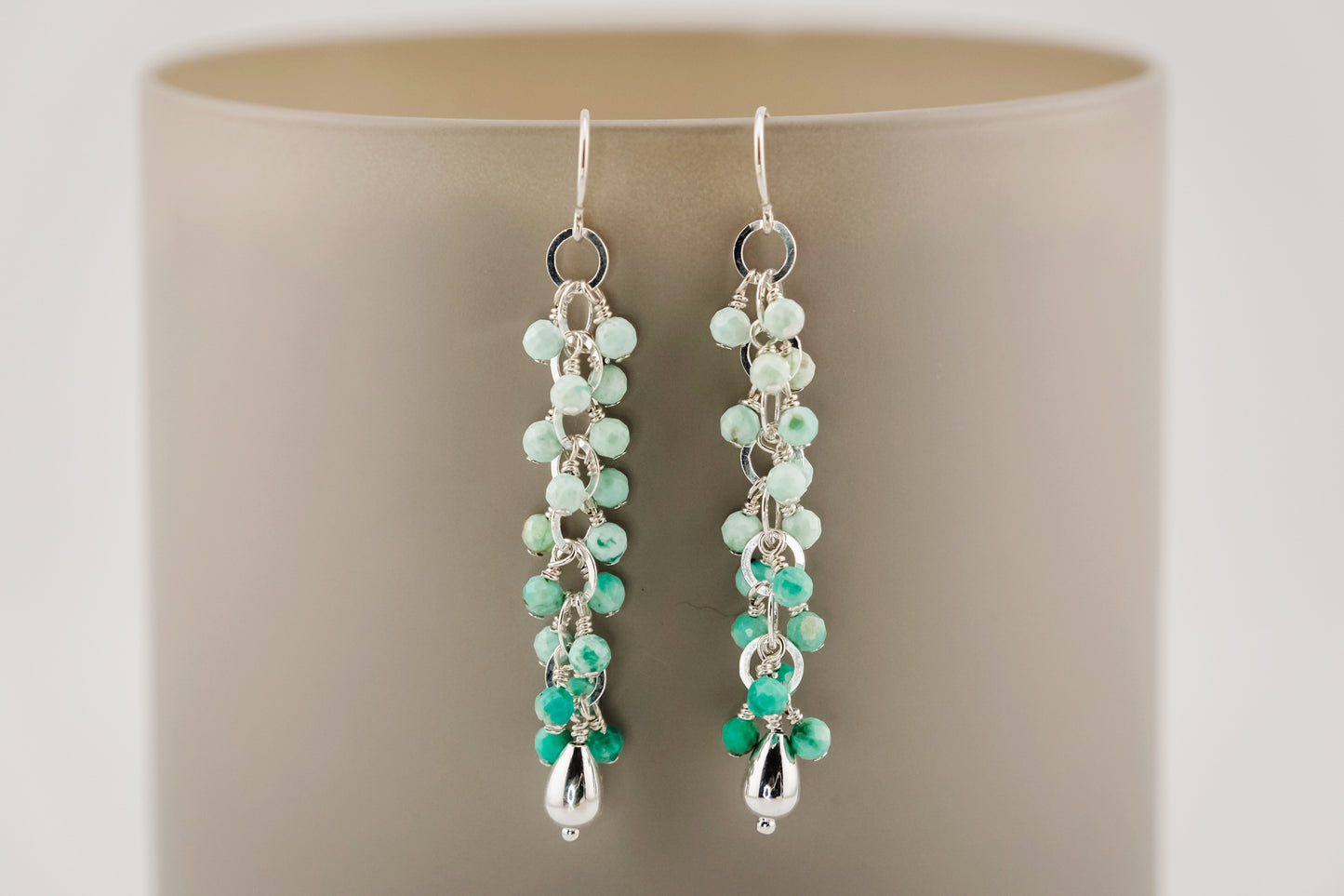 Earrings, Peruvian Turquoise Waterfall Dangle Earrings