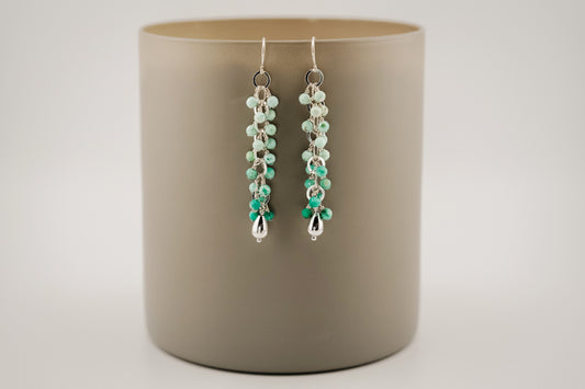 Earrings, Peruvian Turquoise Waterfall Dangle Earrings