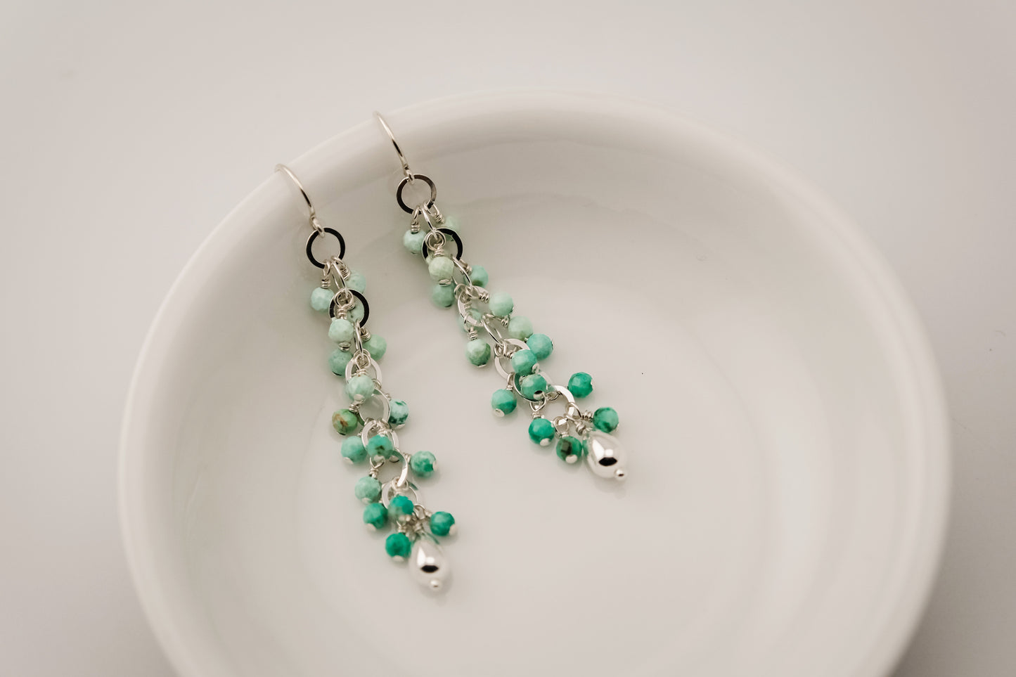 Earrings, Peruvian Turquoise Waterfall Dangle Earrings