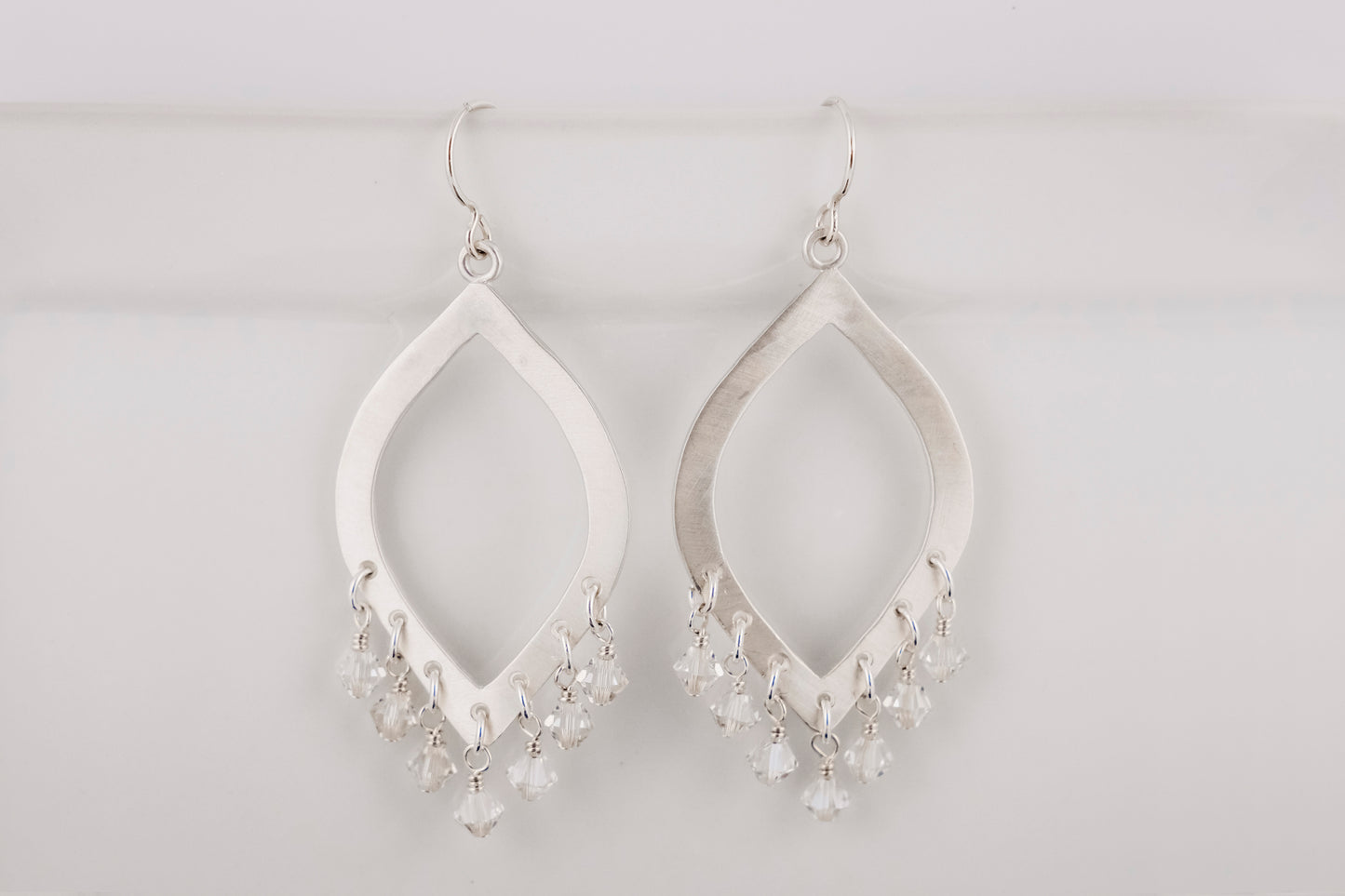 Earrings, Silver and Vintage Crystal Chandelier Earrings